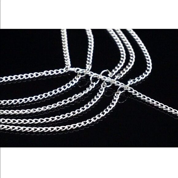 Silver Celtic Knot Multilayered Adjustable Anklet Foot Chains - Set of 2 - Picture 4 of 6